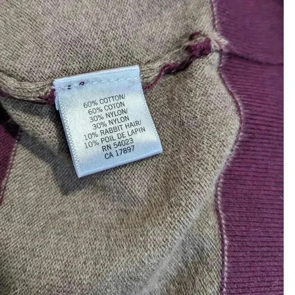Banana Republic Tan & Maroon Striped Sweater Size M - Picture 5 of 5